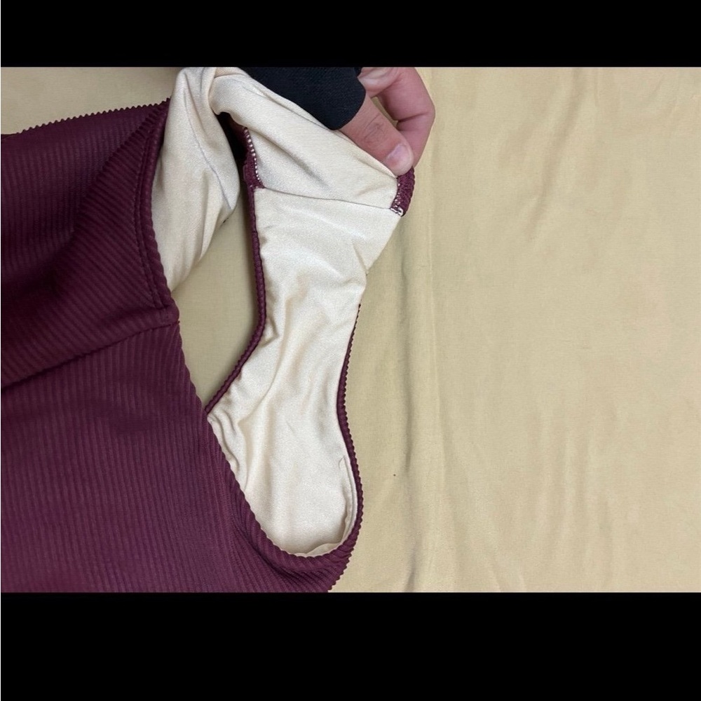 NWT PacSun XS ribbed burgundy wine swimsuit - Picture 4 of 12